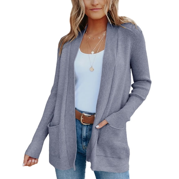 Womens Sweater Cardigans Casual Classic Knit Outerwear with Pockets