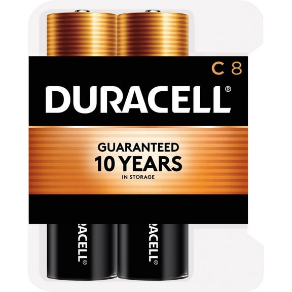 Duracell Coppertop C Battery, Long Lasting C Batteries, 8 Pack