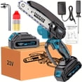 thumbnail image 1 of 21V Cordless Mini Chainsaw, 6" Portable Handheld Electric Saw with Safety Lock, Rechargeable for Tree Trimming & Yard Work, 1 of 1