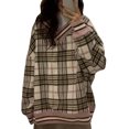 thumbnail image 1 of Women Check Knit Sweater Y2K Argyle Plaid Long Sleeve Sweater E-Girls Knitwear Streetwear, 1 of 9