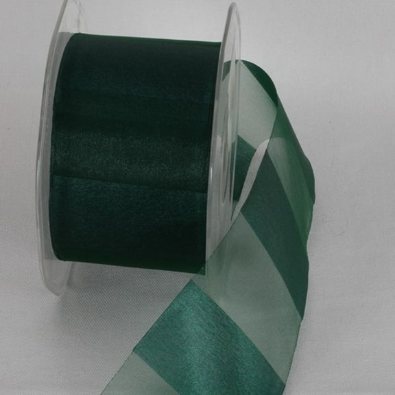 The Ribbon People Hunter Green Sheer Striped Craft Ribbon 2" x 55 Yards