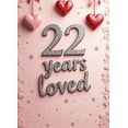 thumbnail image 4 of LUUFILx Celebration Backdrop Banner 22 Years Loved Anniversary Decorations for Party Supplies Photography Props Valentine's Day Event Background Decor, 4 of 8
