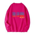 thumbnail image 1 of 50 % de Rabais Liquidation Chandail en Molleton Surdimensionné pour Femmes 2023 Mode Femme Imprimé Col Rond Manches Longues Chandails en Molleton Sans Capuche T-Shirt Hauts Amples Blouse, 1 of 2