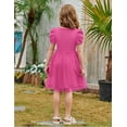 thumbnail image 6 of Oudiya Toddler Girls Tutu Tulle Dresses Party Formal Birthday Summer Puff Short Sleeve Little Girls Dress, 3-8Y, 6 of 8