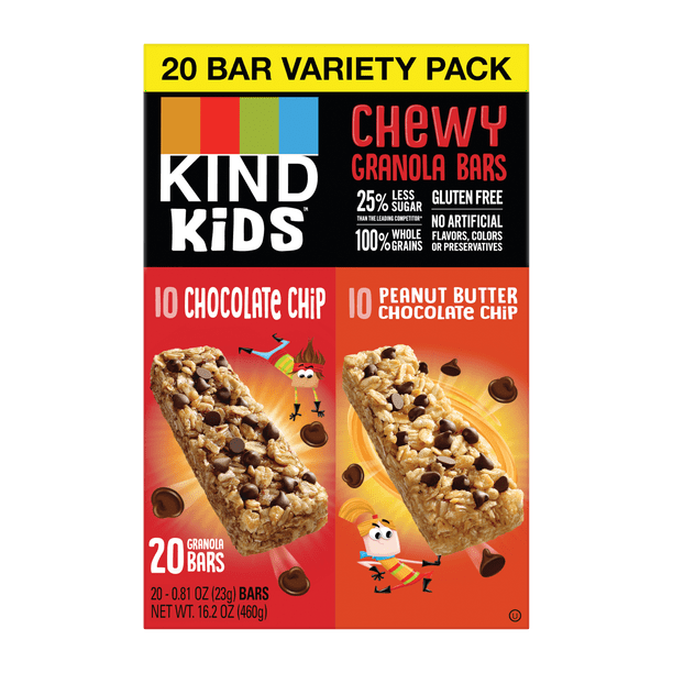 KIND Kids Granola Bar Variety Pack, Chocolate Chip and Peanut Butter