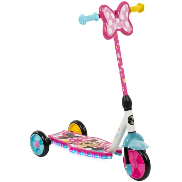 Huffy 3-Wheel Disney Minnie Preschool Scooter with LED Lights, Pink