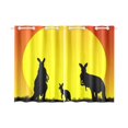 thumbnail image 3 of MKHERT Kangaroo Family Pattern Window Curtains Kitchen Curtain Room Bedroom Drapes Curtains 26x39 inch, 2 Piece, 3 of 3