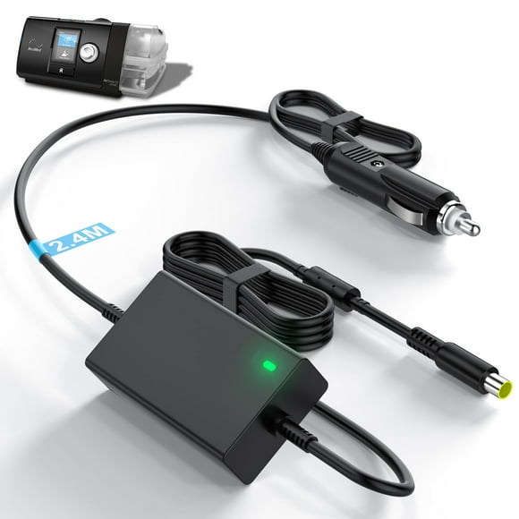 for Resmed Airsense 10 DC Adapter Converter 12V CPAP Power Cord for Air Sense S10 AirCurve 10 BiPAP Machine R360-760 370006 370001 37297 37207 24Volt Car Charger (7.8FT, Travel, Camping)