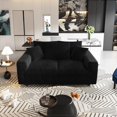 thumbnail image 4 of 82.7" Plush Corduroy 3-Seat Sofa - Modern Cloud Couch with Deep Seating & Convertible Design, Includes Soft Pillows, 750 lb Capacity for Living Room, Bedroom or Office, 4 of 6