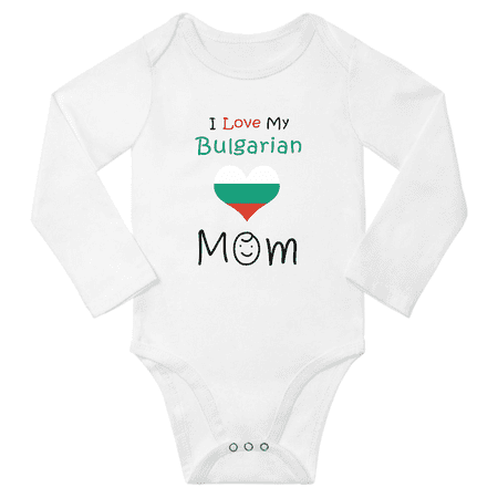 

I Love My Bulgarian Mom Baby Long Slevve Bodysuit (White 3-6 Months)