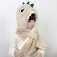 thumbnail image 6 of Godderr Baby Toddler Plush Winter Hats Boys Warm Dinosaurs Scarf Hat Girls One-Piece Ear Protection Hat Cap Hats Scarves Kids Thickened Warm Baby Hat, 6 of 7