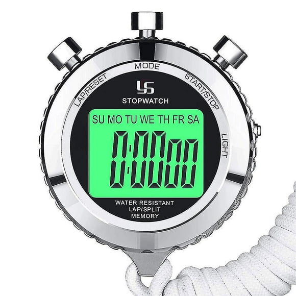Metal Stopwatch Timer With 1/100th Second Precision 2 Lap Memory