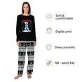 thumbnail image 2 of Family Matching Volleyball Themed Christmas Pajama Set, Black with Festive Snowman Volleyball Design and Pet Outfit, 2 of 7