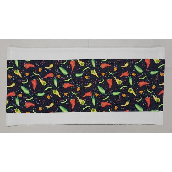 Hot Peppers Terrycloth Bathmat (White)