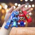 thumbnail image 1 of Llavero con figura de acción de Super Mario Bros, Stitch, Disney, juguete de PVC, colgante de silicona, bolso de dibujos animados, colgante, joyería, regalos, 1 of 5