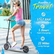 Electric Scooter Adults 350W Motor 19 MPH Top Speed 21Miles Range 8.5” Tires Foldable Lightweight E-Scooter with Dual Braking System App Control