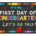 thumbnail image 4 of Colorful Chalkboard Style Backdrop Banner with Crayon Borders First Day of Kindergarten Theme Decorations Party Supplies Photography Props Classroom Decor Backdrop for Photo Booth School Events, 4 of 7