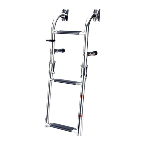 DYNWAVECA Boat Ladder Sport Diver Ladder Stainless Steel Transom Mounting Ladder under Slide Mount Boat Boarding Ladder 3 Steps
