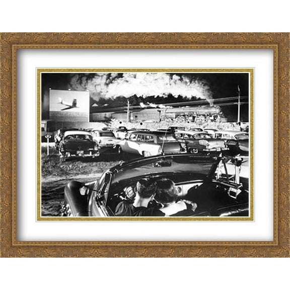 Hot Shot Eastbound 2x Matted 36x28 Large Gold Ornate Framed Art Print by O. Winston Link