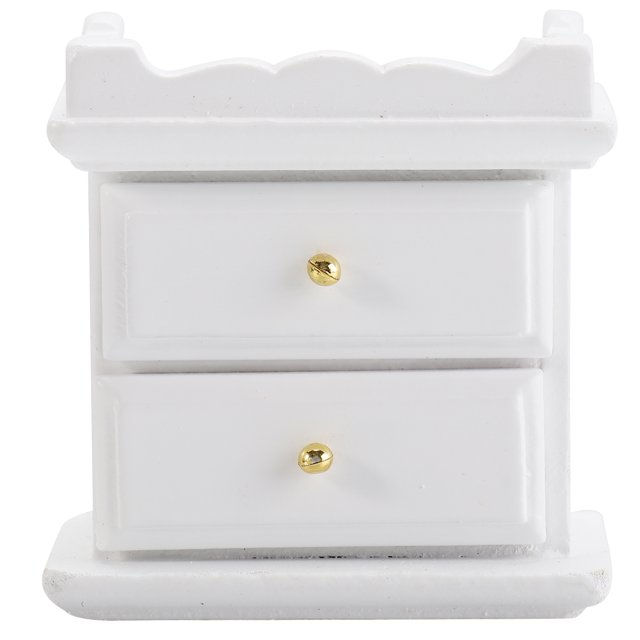 KAKOWELY 1Pc 1:12 Mini House Mini Furniture Model Bedside Table Drawers Mini Night Table,2.2"X2.2"X2.17"