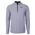 thumbnail image 2 of Men's Cutter & Buck  Navy/White UConn Huskies Big & Tall Virtue Eco Pique Micro Stripe Recycled Quarter-Zip Pullover Top, 2 of 3