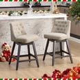thumbnail image 5 of TEWLOSS Bar Stools Set of 2 Fabric Swivel Counter Height Bar Stools for Kitchen Island (26", Beige), 5 of 10