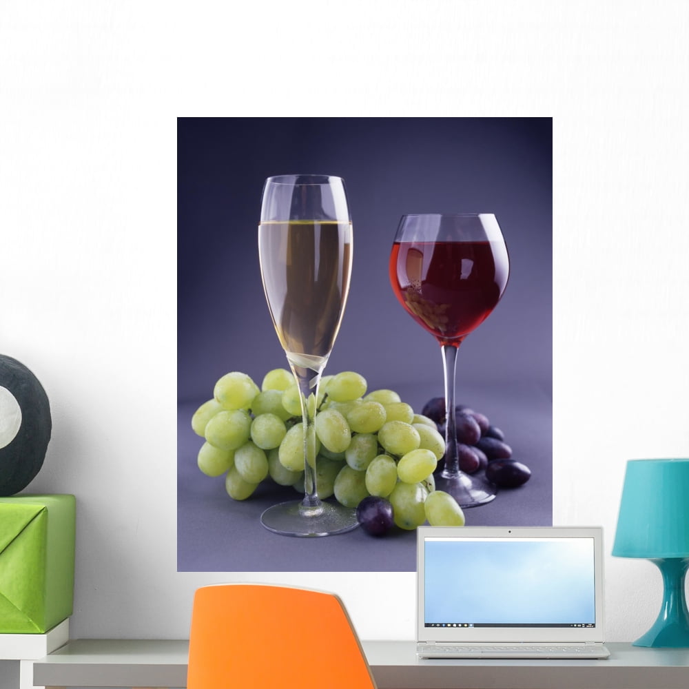 Two Goblets with Wine Wall Mural by Wallmonkeys Peel and Stick Graphic ...