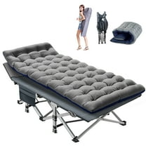 Ficisog Adult Camping Cot, Folding Cot Bed with 3" Detachable Mattress& Carry Bag, Supports 900 lbs