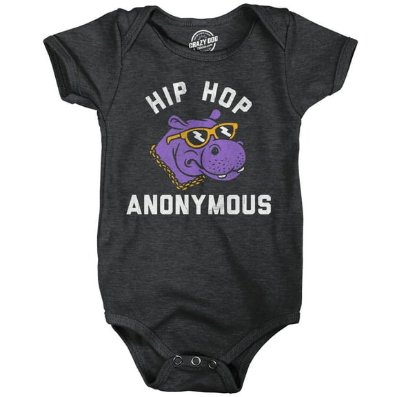 Hip Hop Anonymous Baby Bodysuit Funny Sarcastic Hippo Graphic Novelty Jumper for Infants