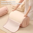 thumbnail image 2 of Bolsa de almacenamiento de colchas cilíndrica, organizador autocomprimible, ahorra espacio, plegable, para colchas de temporada, sábanas y ropa de cama., 2 of 8