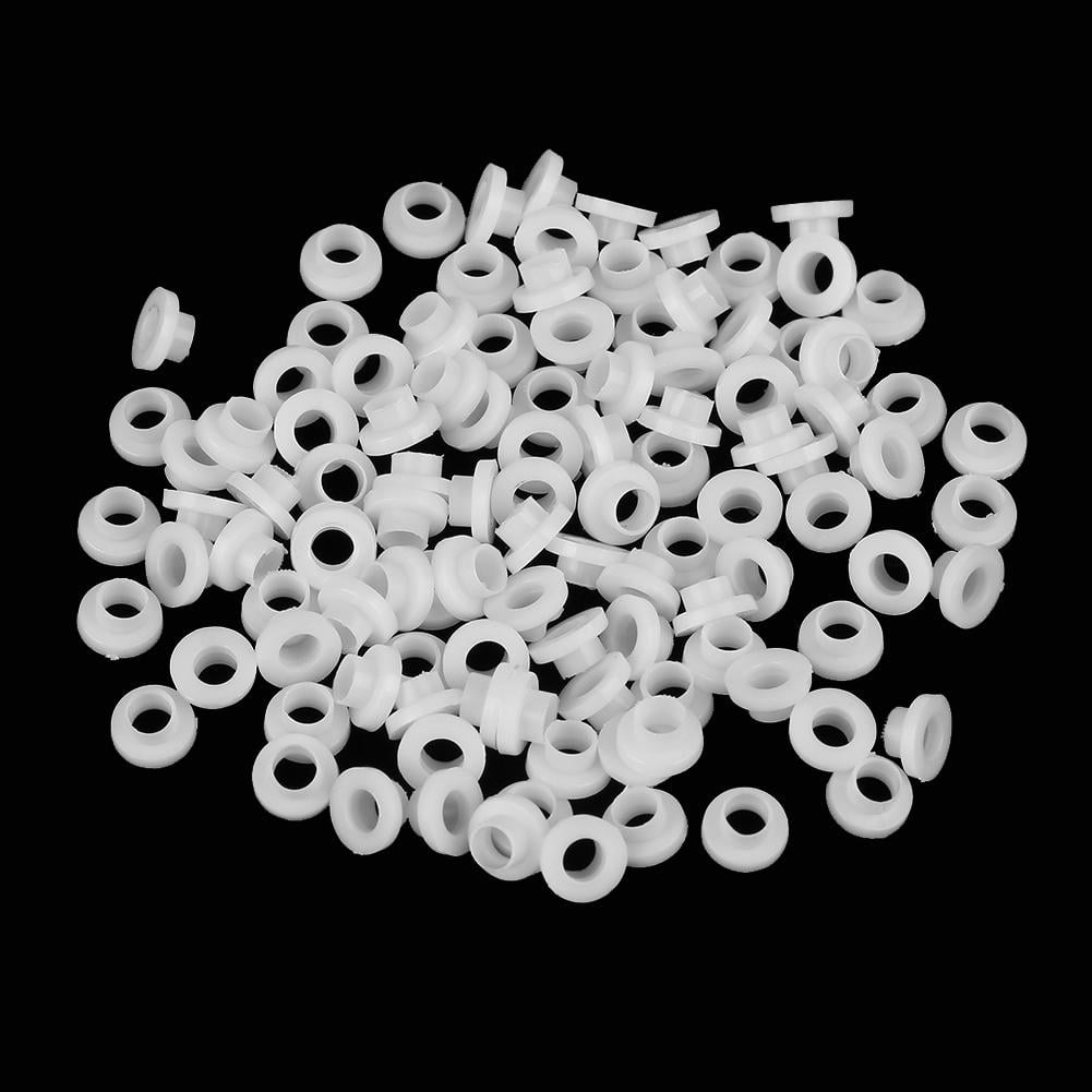 50pcs Nylon Plastic Insulator Shoulder Bushing Washers Grain Hole Size 3mm 1/8"