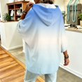 thumbnail image 5 of Womens Oversized Hoodies Gradient Printed 3/4 Sleeve Hooded Pullover Sweatshirt Baggy Relaxed Fit Casual Fall Winter Daily Outfit Tops, 5 of 5