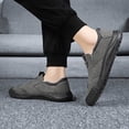 thumbnail image 5 of Mens Slip On Gray Casual Shoes Lightweight PU Faux Leather Non Slip Breathable Walking Work Sneakers Comfortable Loafers,Size 7, 5 of 9