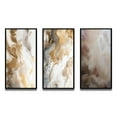 thumbnail image 3 of Designart "Abstract Line Artistry Gold and Grey I" Minimalism Line Art Framed Wall Art Set Of 3 - Gold Line Art Frame Gallery Set For Office Decor, 3 of 7