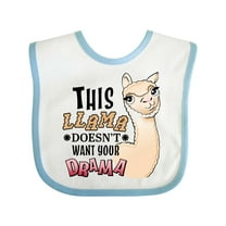 Inktastic This Llama Doesn't Want Your Drama Cute Llama Boys or Girls Baby Bib