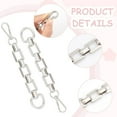 thumbnail image 5 of 1 Box 2Pcs Bag Extender Chain Alloy Purse Strap Extender for Shoulder Bag Platinum 18cm Bag Chain Strap Extender Replacement Accessory with D Ring Swivel Clasps for Purse Handbag Supplies, 5 of 6