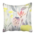 thumbnail image 1 of RYLABLUE Green Berries Watercolor Floral Pattern On Botanical Pink Bloom Chrysanthemum Flower Pillowcase 16x16 inch, 1 of 1