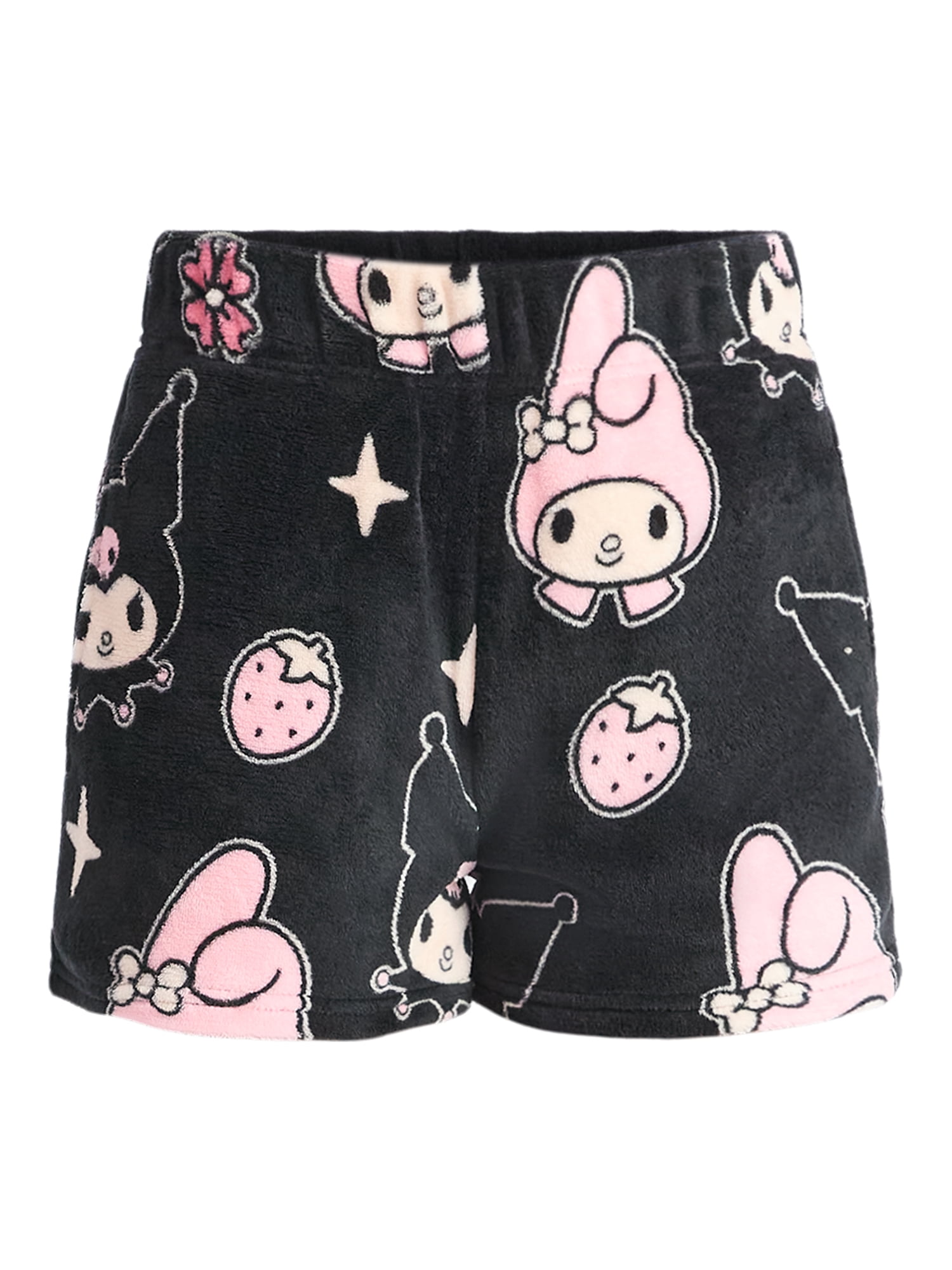 Sanrio Women's My Melody and Kuromi Print Plush Fleece Shorts, Sizes XXS-XXL