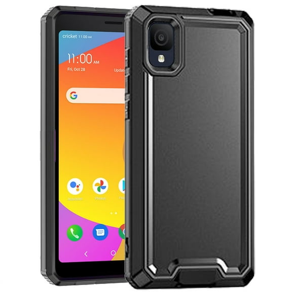 For TCL ION Z Tough Modern Fused Hybrid Armor Hard PC TPU Rubber Shockproof Drop Protection Impact Cover ,Xpm Phone Case [ Black ]