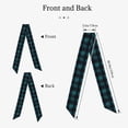 thumbnail image 2 of Tinted Cloth Long Strip Silk Scarf 46.9in×3.1in Soft, Silky, Shiny, Dustproof And Sunscreen For Daily Out Date Travel Photos Darkcyan Buffalo Plaid Check Tartan Scotland_4, 2 of 6