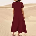 thumbnail image 5 of LEBONYARD Womens Dresses Summer,Dresses for Women 2024 Casual Summer Save up under 50%,Women's Summer Solid Color Casual Sleeveless Round Neck Pocket Dress Beach Casual Maxi Sundress Wine XXL, 5 of 5