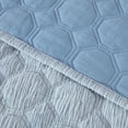 thumbnail image 5 of Chezmoi Collection Embossed Velvet Quilt Set Queen Size, Blue - Plush Lightweight Soft Octagon Stitched Velvet Bedding Set with 2 Pillow Shams for All Seasons with Washed Microfiber Reverse, 5 of 9