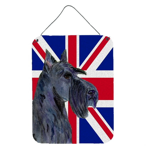 Scottish Terrier with English Union Jack British Flag Wall or Door Hanging Prints