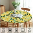 thumbnail image 5 of Waterproof Tablecloth with Elastic Tablecloth for Round Tables 36"-70" for Indoor Outdoor Patio Use, 36Inch, Lemon, 5 of 6