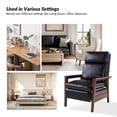 thumbnail image 6 of Manual Leather Recliner Chairs Push Back with Wooden Arms Set of 2 for Adults Living Room Black, 6 of 9