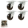 thumbnail image 4 of 4 Pack Heavy Duty Caster Set Swivel Wheels Brake Non Skid No Mark Castors 1.5", 4 of 4