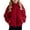 A01-Red, variant on Jinhomg Girls Long Sleeve Sherpa Hoodies Jackets Stand Collar Full Zipper Fleece Jacket Winter Warm Trendy Furry Outerwear with Pocket