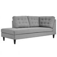 thumbnail image 6 of Modway Empress 2 Piece Upholstered Fabric Left Facing Bumper Sectional in Light Gray, 6 of 9