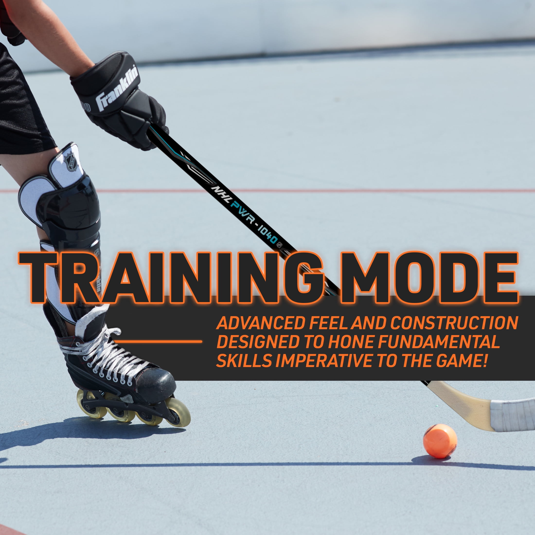 Franklin Sports NHL Youth Street Hockey Stick - Power 1040 Kids Outdoor Street Hockey Sticks - 40" Inch Youth Hockey Stick for Kids - Left Handed Hockey Stick - Wood/Fiberglass Shaft - Lefty