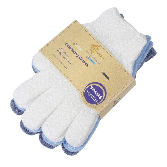Guantes exfoliantes Evridwear para hombres y mujeres de ducha (3 pares)